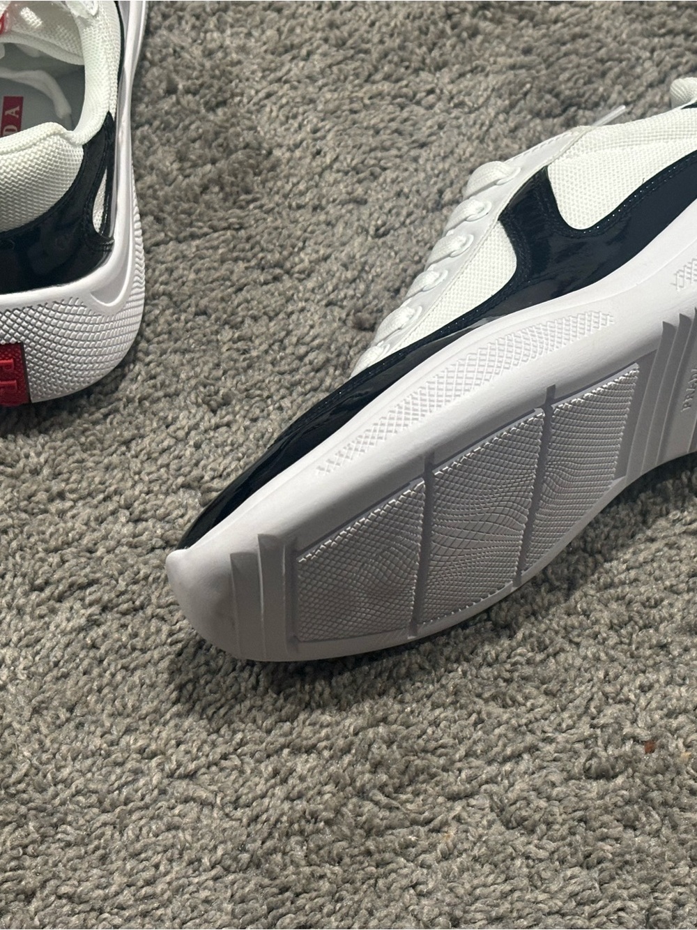 Prada Black and White Low-Top Sneakers - Picture 4 of 4